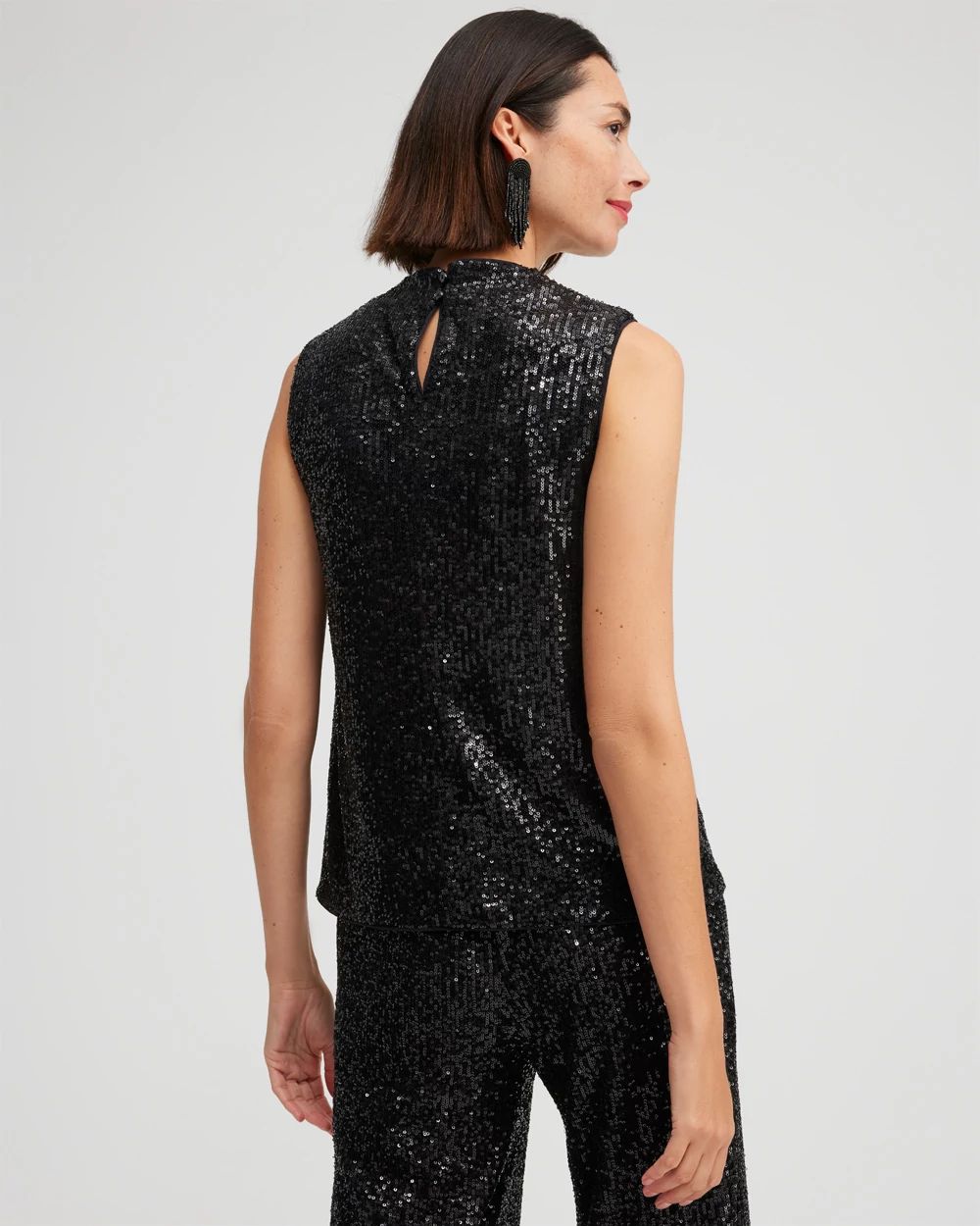 Black Label Sequin Shell Top