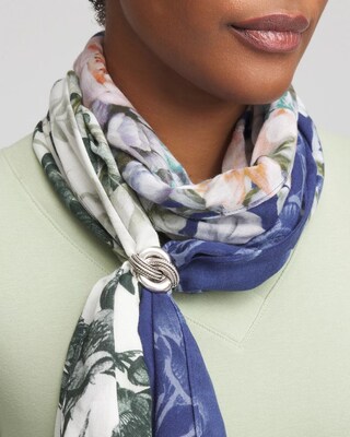 Silvertone Knot Scarf Ring