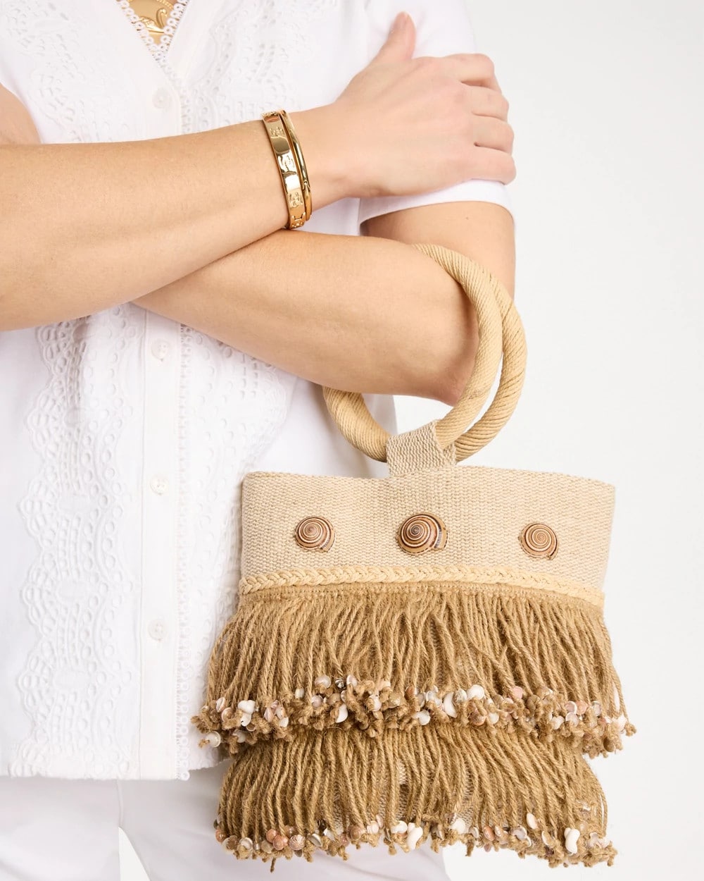 Chico's Originals Bamboo Bucket Bag