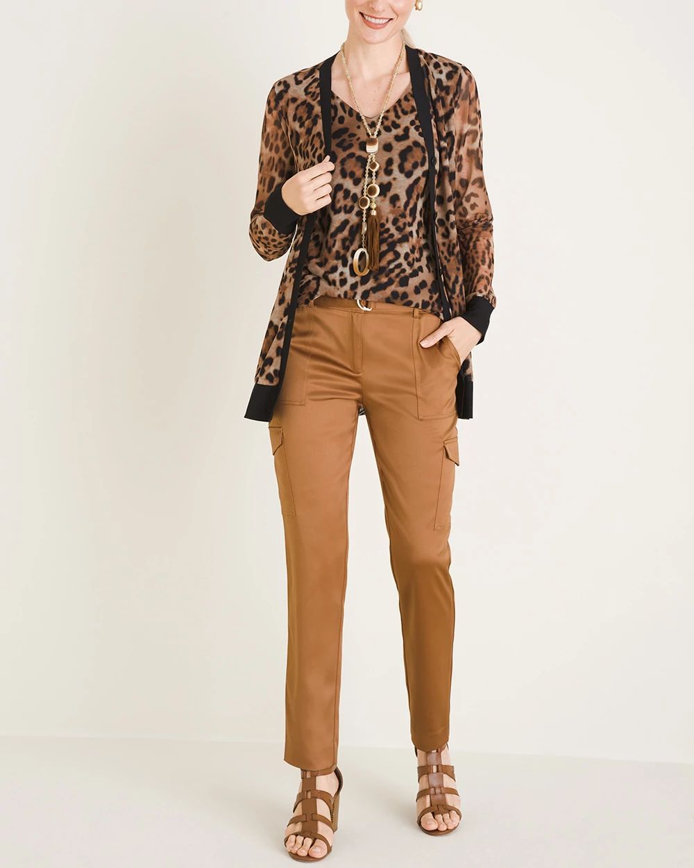 Animal-Print Mesh Cardigan