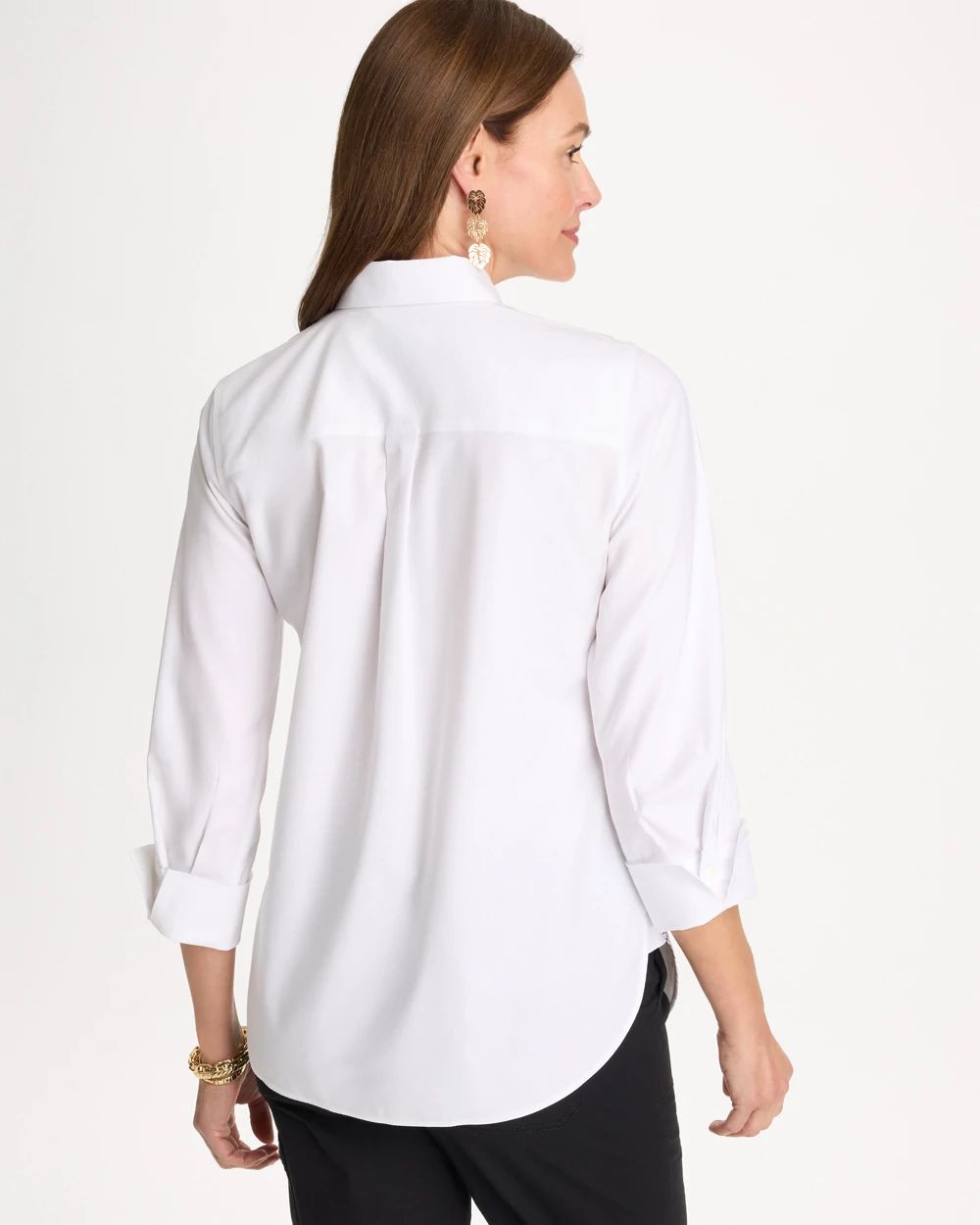 Placed Print No Iron Stretch Shirt click to view larger image.