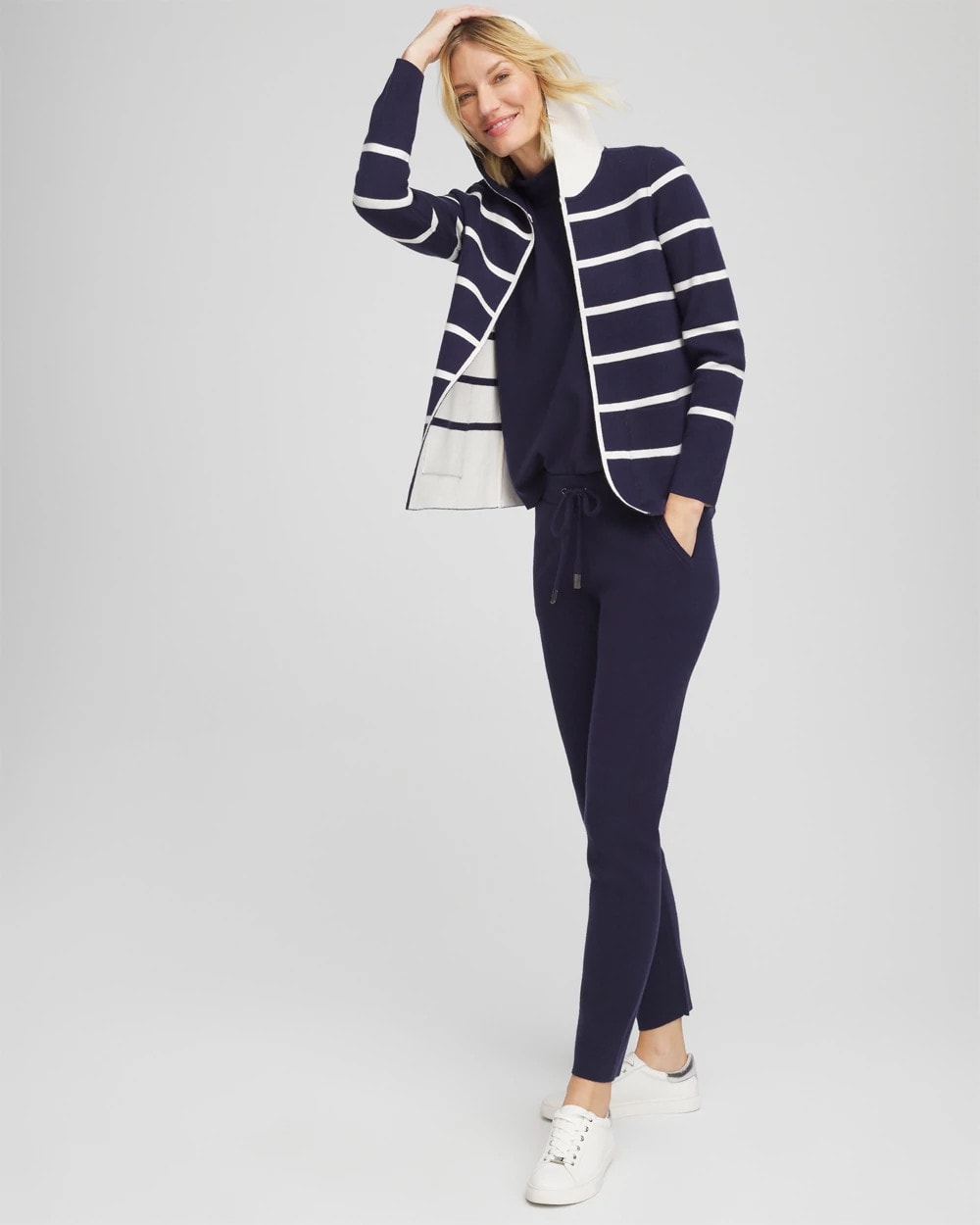 Zenergy® Luxe Reversible Stripe Cardigan