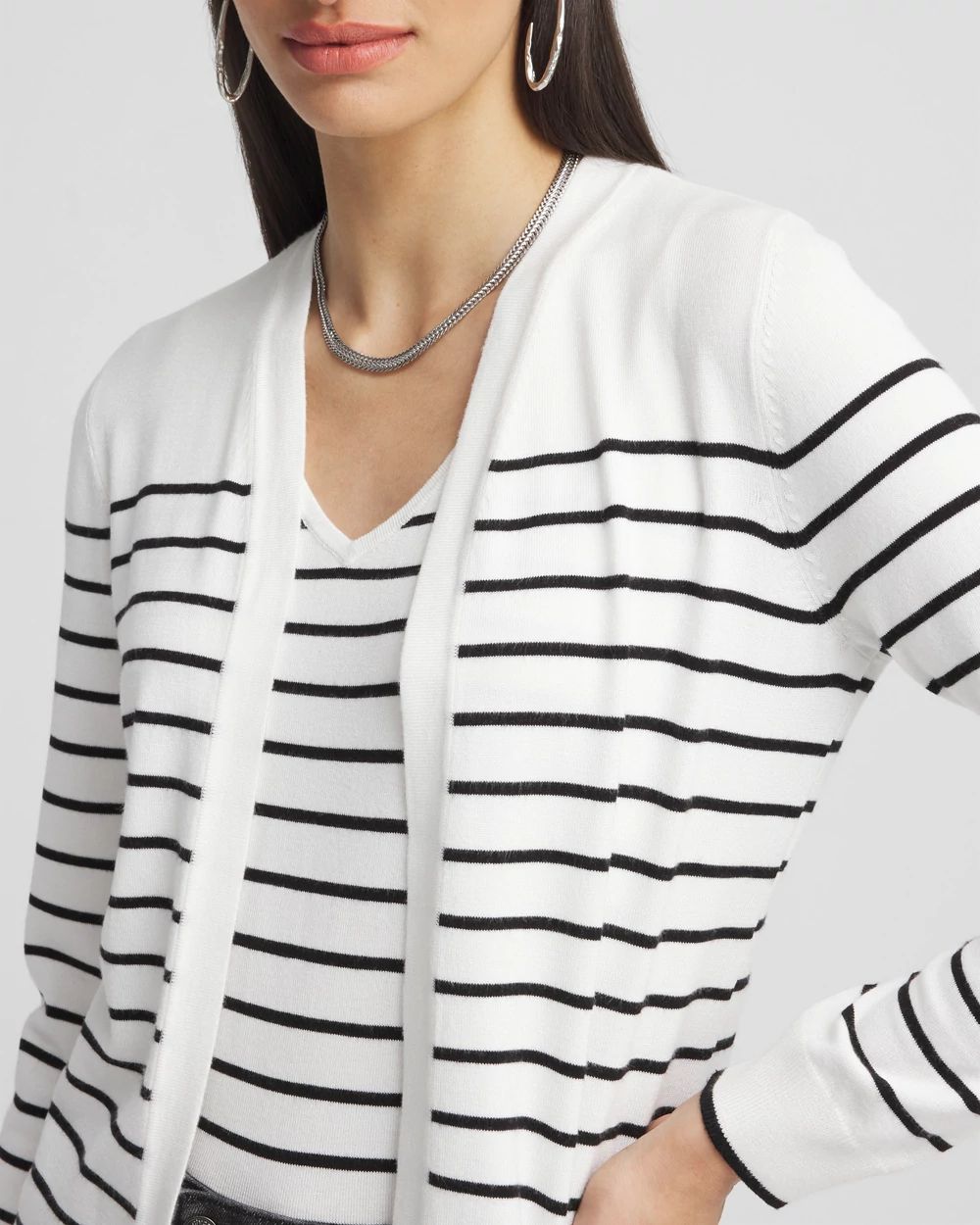 Stripe Long Sleeve Cardigan