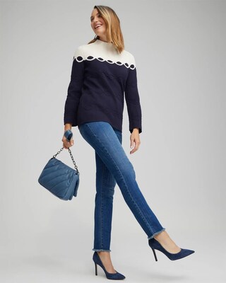 Colorblock Funnel Neck Pullover