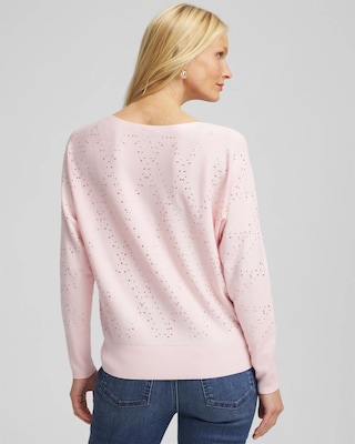 Ella Embellished Dolman Pullover Sweater click to view larger image.
