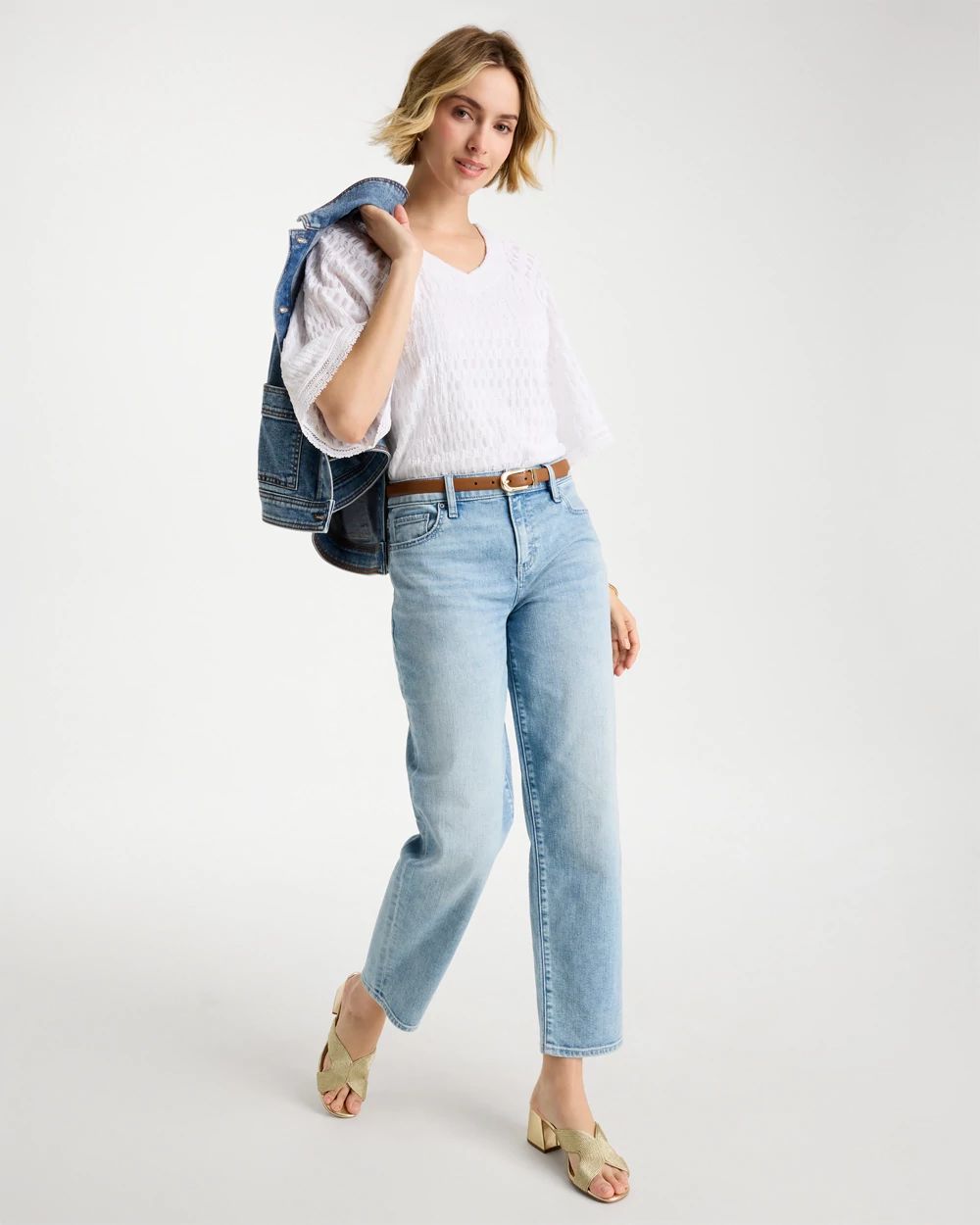 Relaxed Boyfriend Rolled Hem Jean click to view larger image.