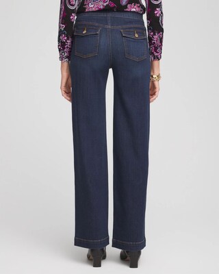 Embellished Wide Leg Pull On Jeans click to view larger image.