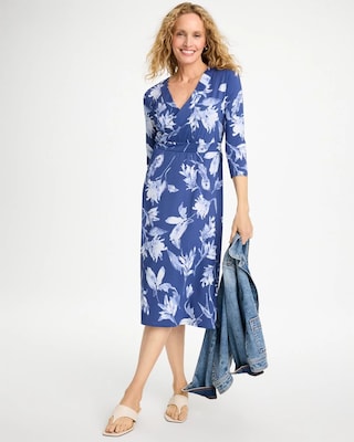 Ponte Cotton Surplice Maxi Dress click to view larger image.