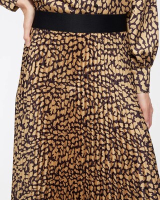 Black Label Animal Print Pleated Skirt