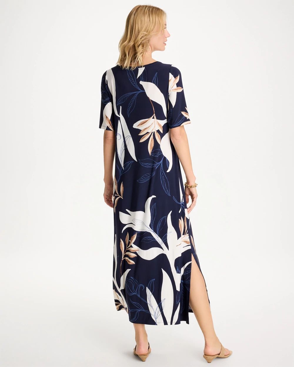 Printed Jersey Knit Column Dress click to view larger image.