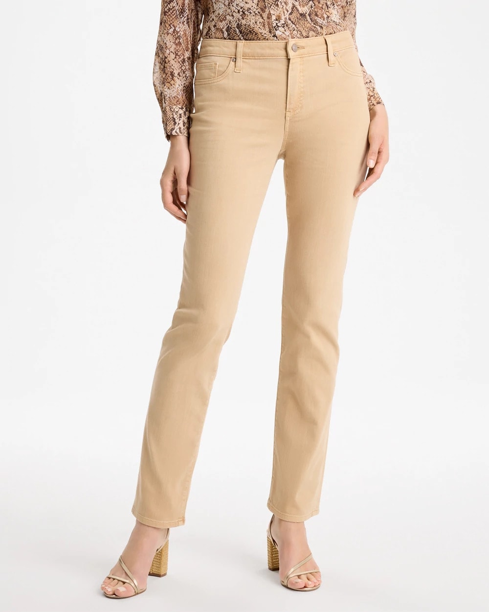 Chico's Girlfriend Slim Full-length Jeans In Tan In Canella Tan