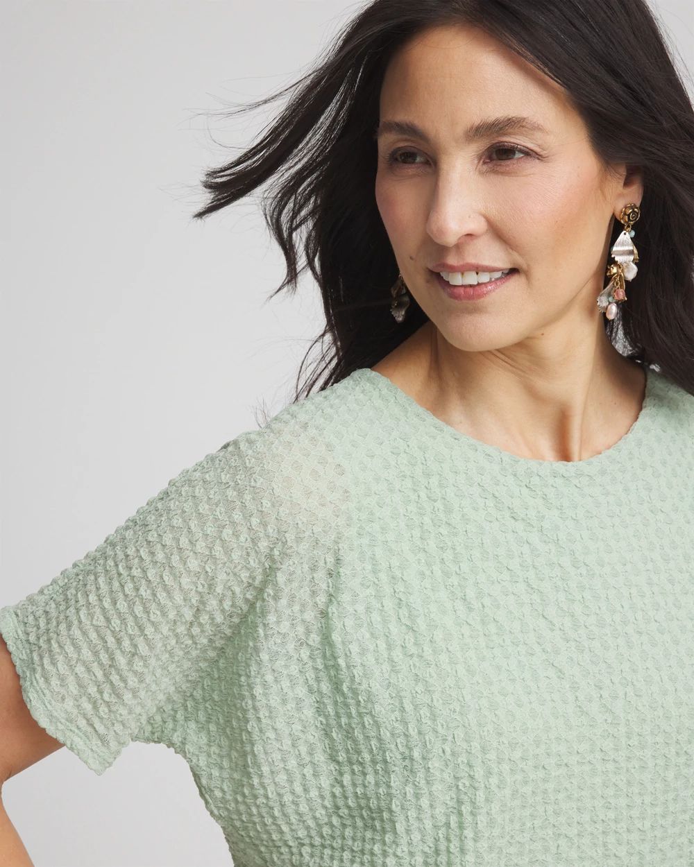 Jacquard Banded Hem Top