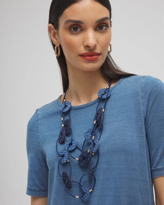 Denim Multistrand Necklace