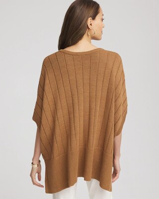 Open-Knit Splitneck Poncho click to view larger image.