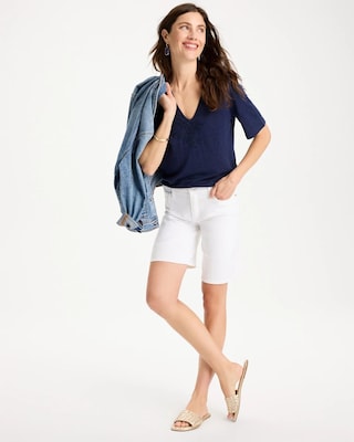 Flora Lace V-Neck Tee click to view larger image.