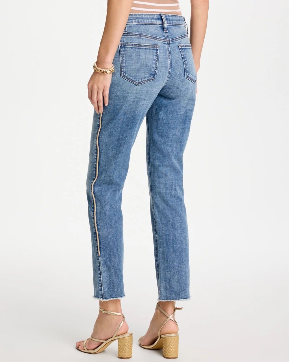 Girlfriend Roll Cuff Crop Jeans