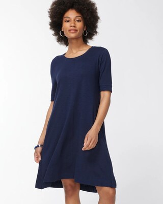 Seamed Cotton Slub T-Shirt Dress