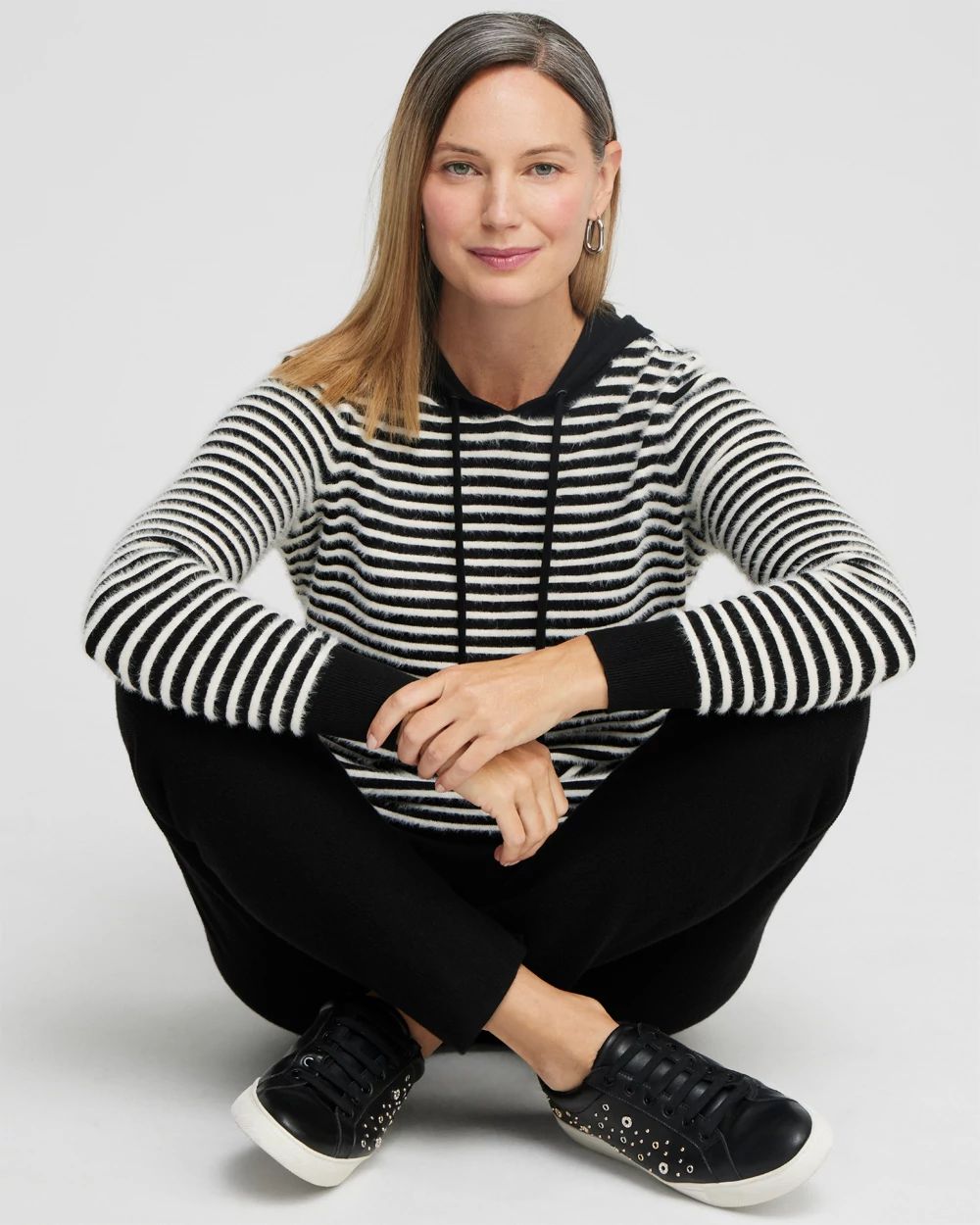 Zenergy Luxe® Cashmere Blend Stripe Pullover