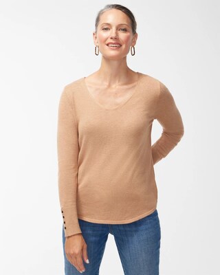 Spun Rayon V-Neck Sweater