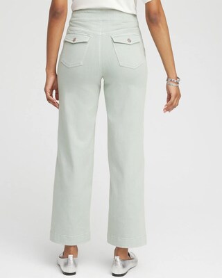 Pull-On Wide Leg Ankle Jeans click to view larger image.