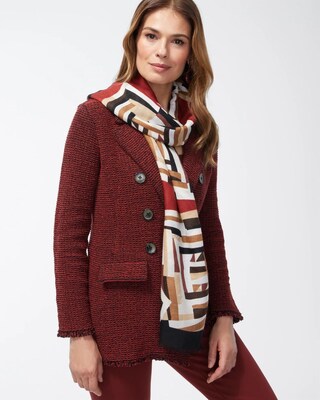 Abstract Print Oblong Scarf