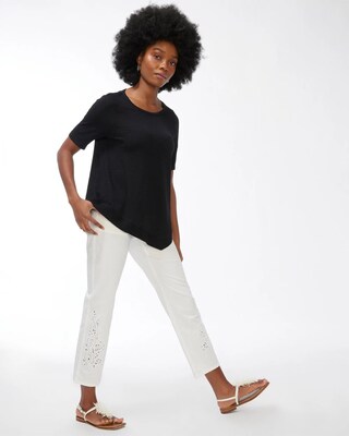 Asymmetrical Hem Slub Tee