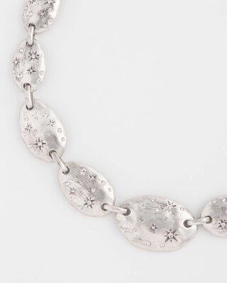 Silver Tone Starry Collar Necklace click to view larger image.