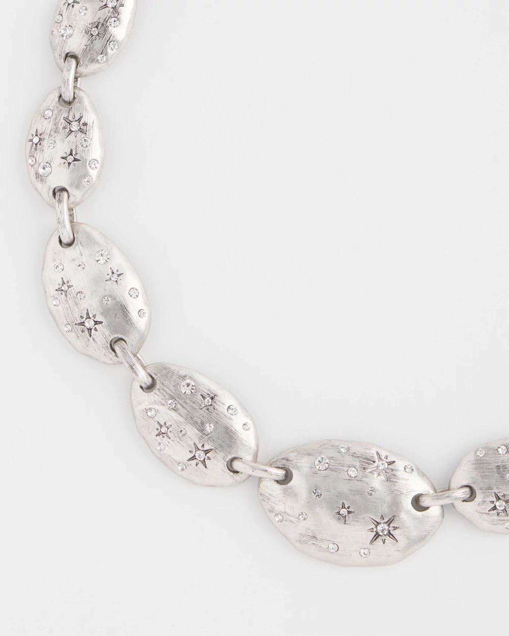 Silver Tone Starry Collar Necklace