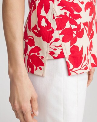 Floral Sleeveless V-Neck Tunic click to view larger image.