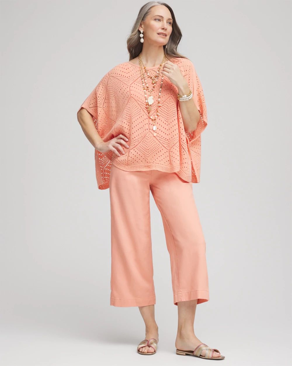 Crochet Boatneck Poncho click to view larger image.