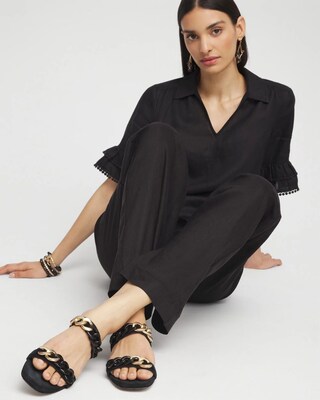 Black Chain Link Sandals