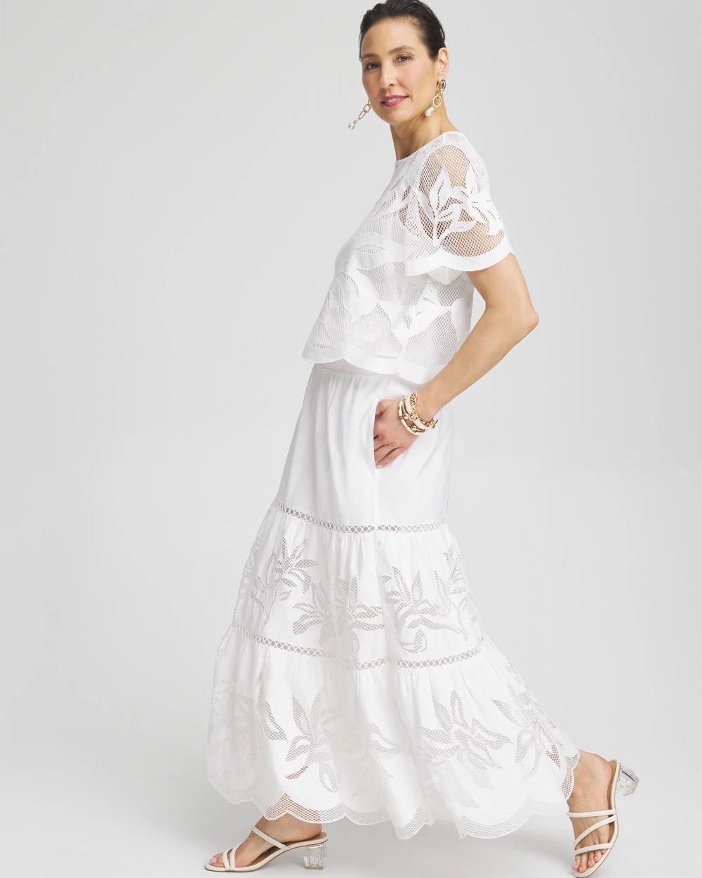 Poplin Pull-on Maxi Skirt click to view larger image.