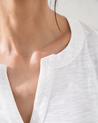 Sequin Trim Notch Neck Tunic