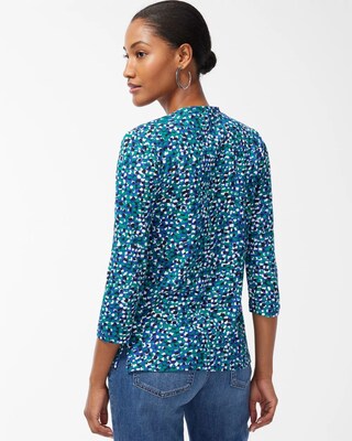 Dot Print 3/4 Sleeve Tee