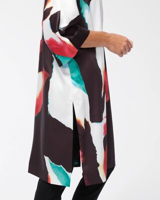 Abstract Print Long Kimono