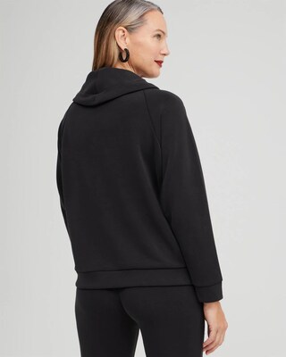 Zenergy® Sueded Scuba Cowl Neck Pullover
