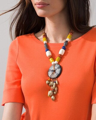 Folk Art Y-neck Tassel Necklace