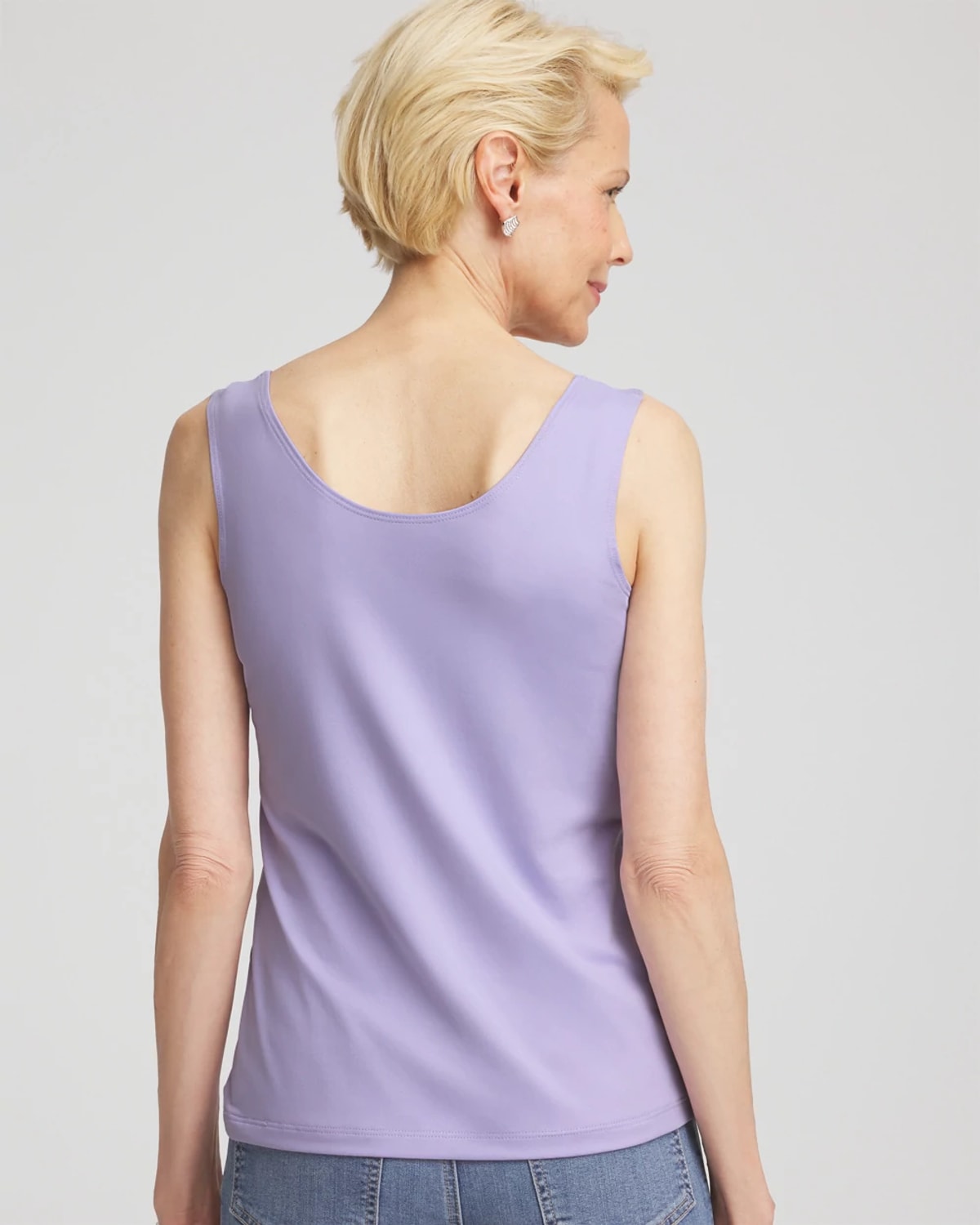 Chico's Microfiber Tank In Lilac Mist In Purple