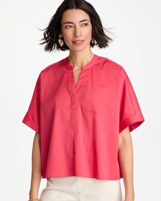 Poplin Popover Dolman Top