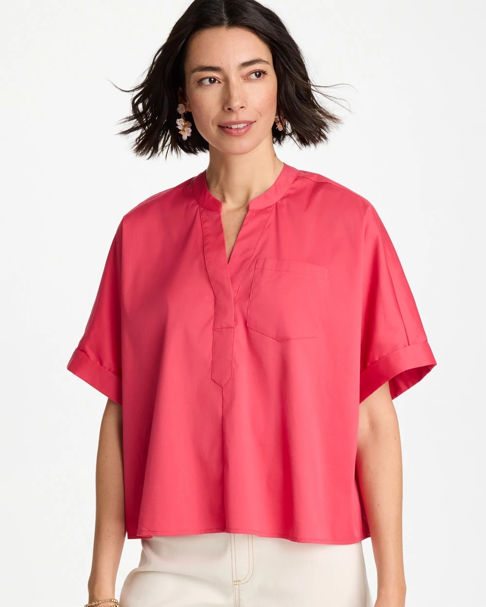 Poplin Popover Dolman Top, photo 1 of 5