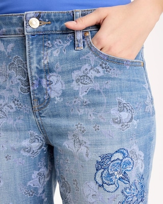 Embellished Girlfriend Crop Jean click to view larger image.