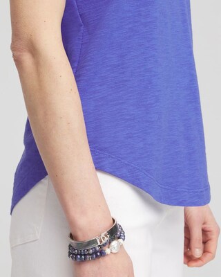 Cap Sleeve V-neck Tee