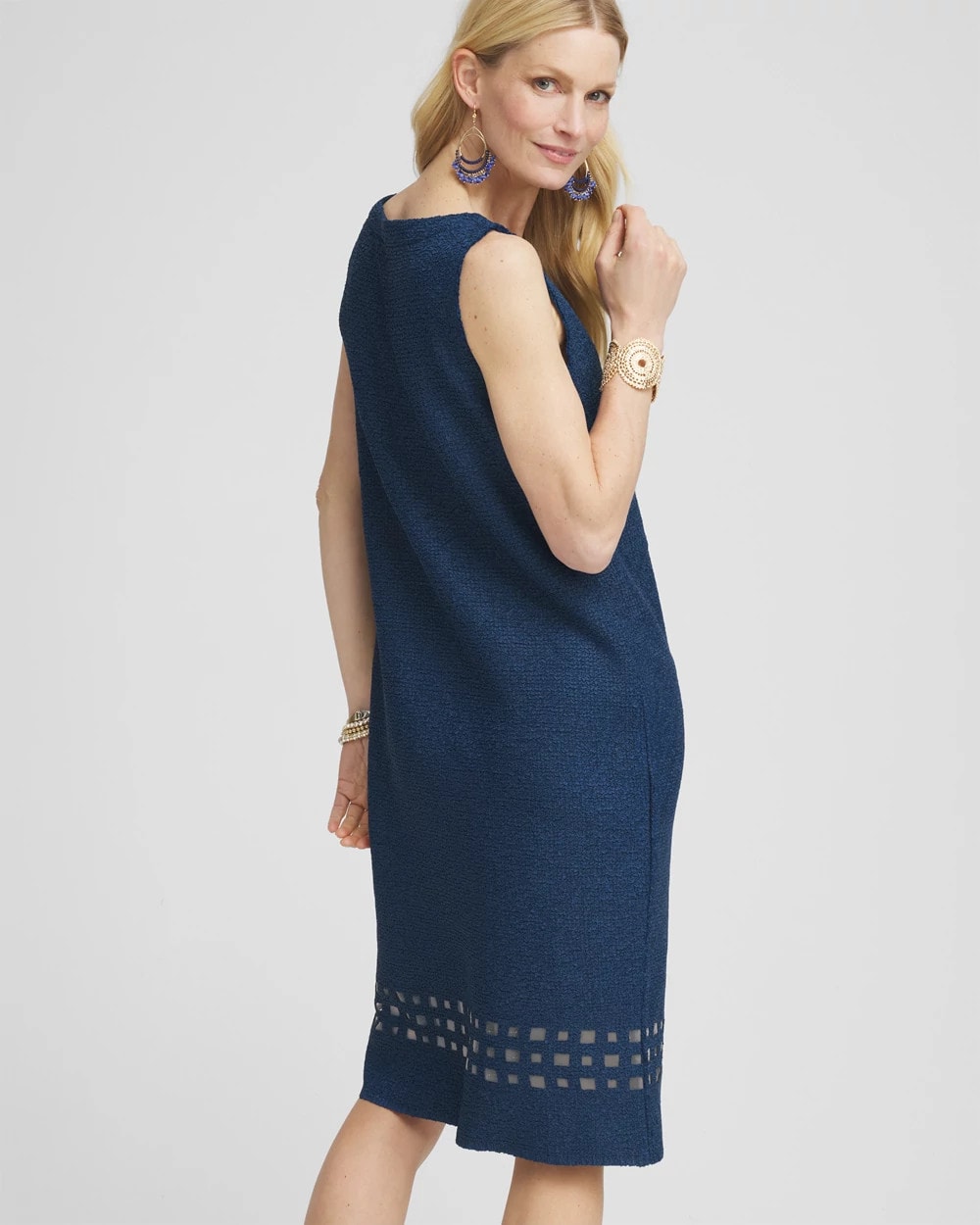 Travelers™ Sleeveless Crushed Cutout-Hem Dress