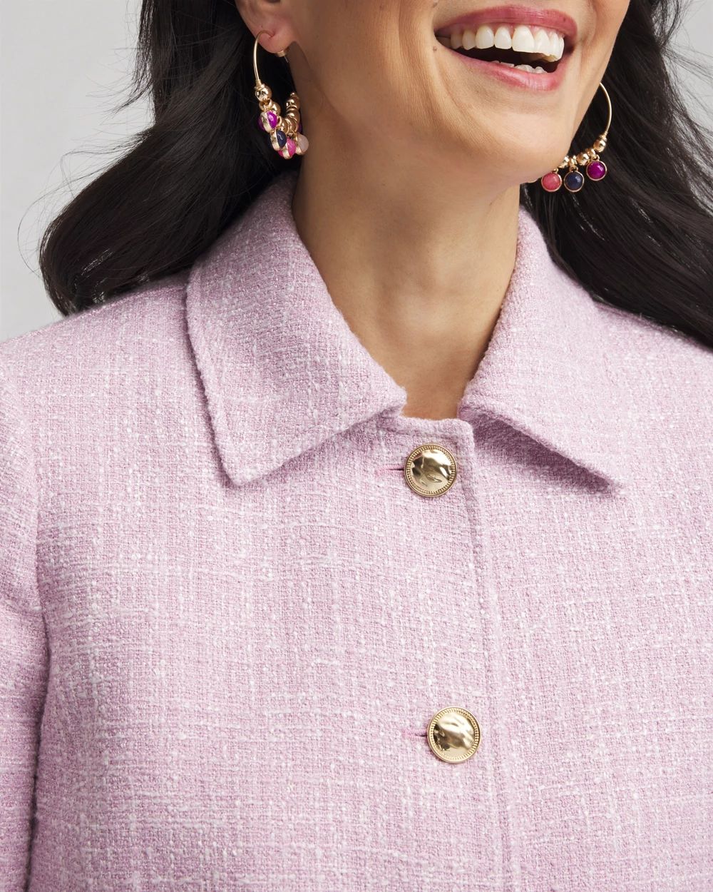 Short-Sleeved Tweed Jacket