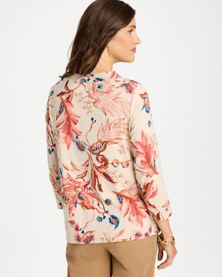 Printed Pima Cotton 3/4 Sleeve Tee click to view larger image.