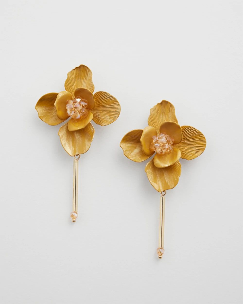 Yellow Flower Drop Earrings