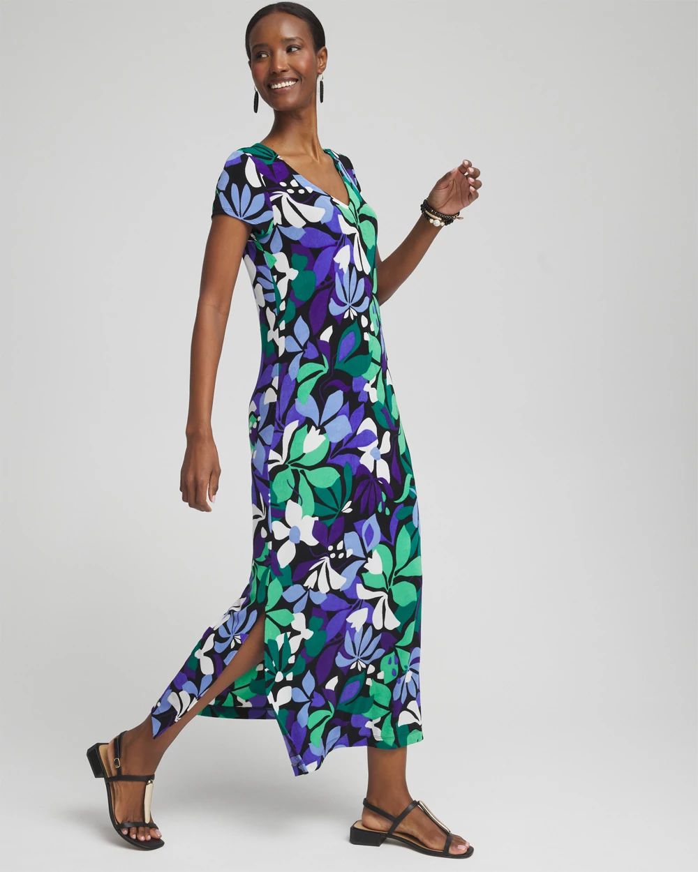 Travelers™ Floral V-neck Maxi Dress