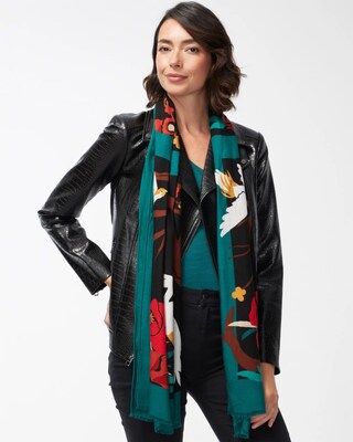 Nature Print Oblong Scarf