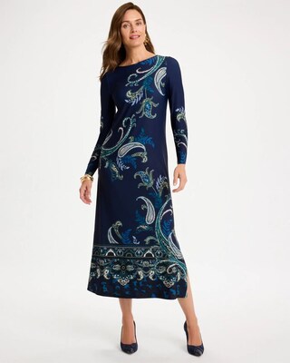 Petite Soft-Stretch Knit Printed Dress