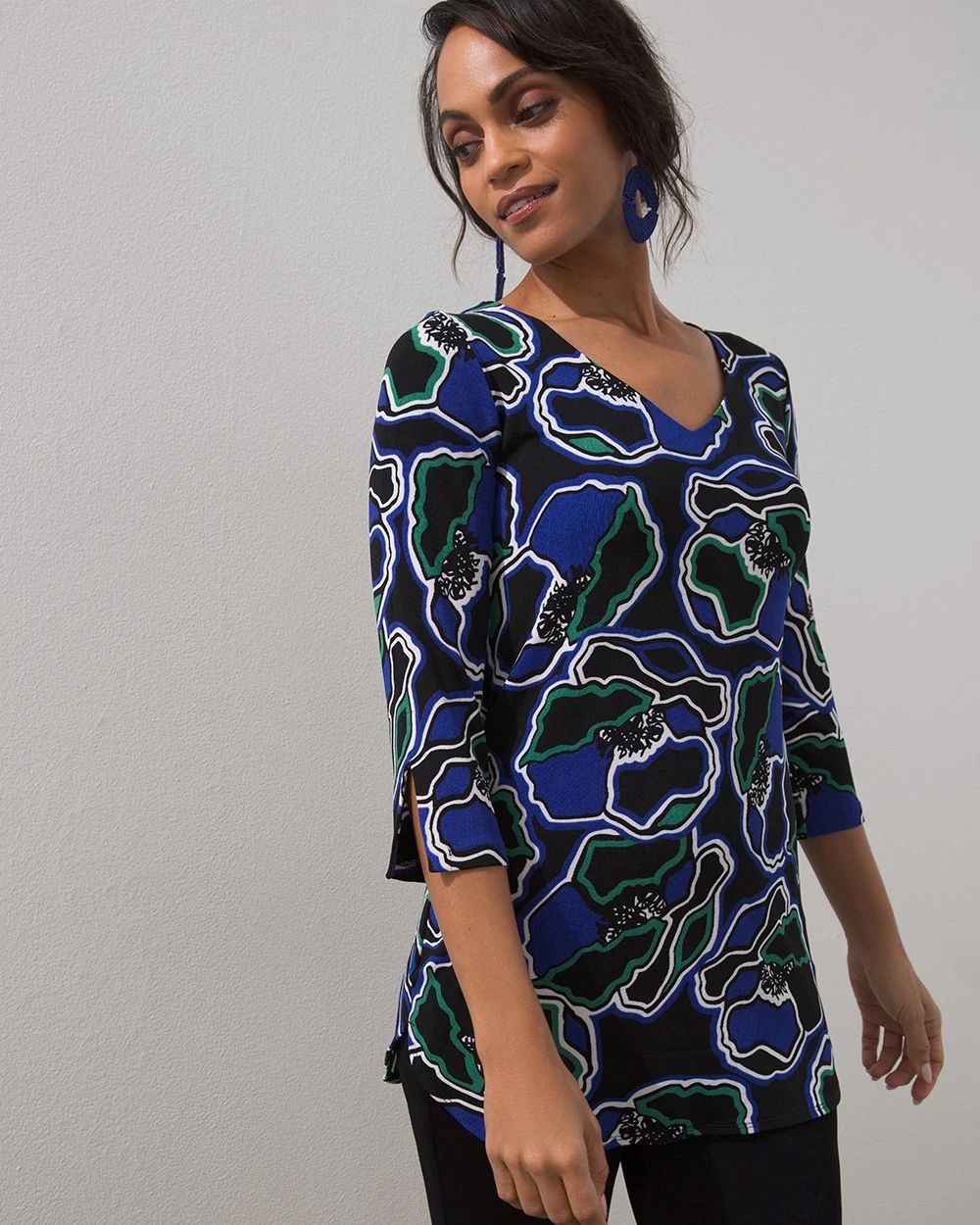 Travelers Floral V-Neck Tunic